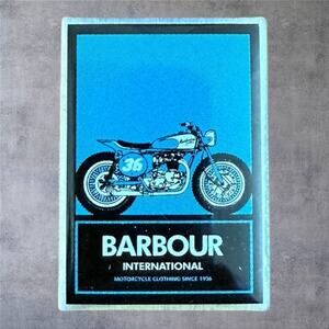 Barbour Intl. Motorcycle Pin Badge Blue Race Bike 36 Enamel Lapel Tie Tac